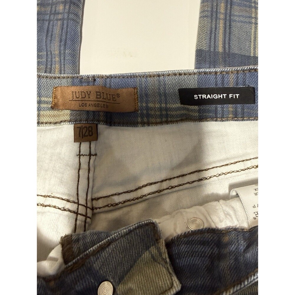 Judy Blue Women's High Waist  Vintage Look Plaid Straight 7 / 28 - Picture 5 of 12